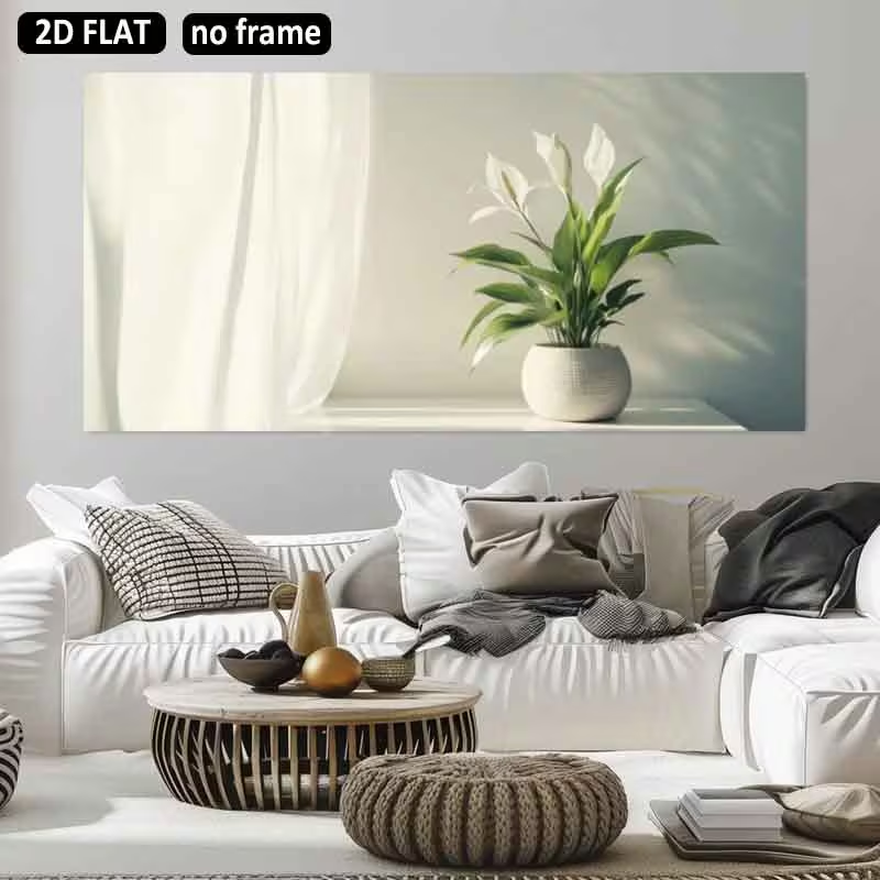 Peace Lily White - 1 pièce (sans cadre), plat 2D,