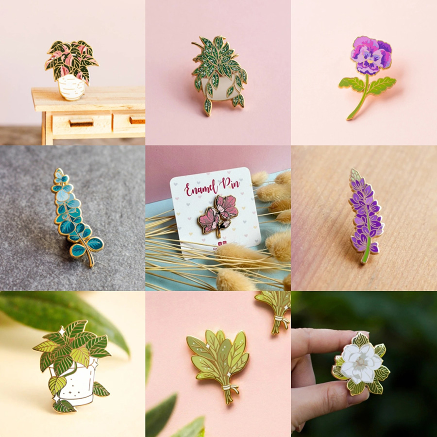 Broches en émail princesse ros - Philodendron Pink Princess avis et prix