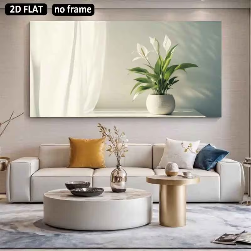 1 pièce (sans cadre), plat 2D, - Peace Lily White avis et prix